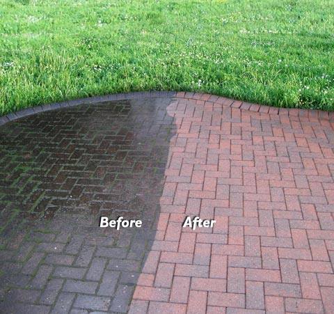 Image showing before and after effect of driveway cleaning
